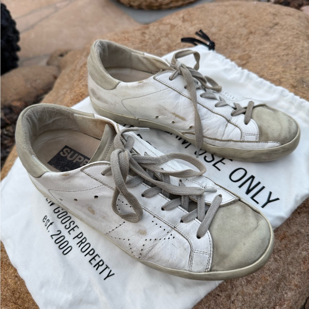 Original authentic Golden Goose superstar everyday tan and white sneakers shoes - Picture 9 of 9